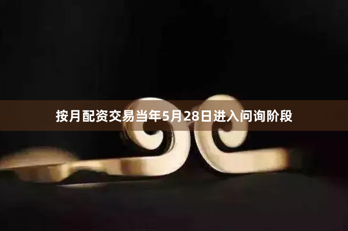 按月配资交易当年5月28日进入问询阶段